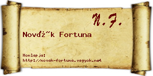 Novák Fortuna névjegykártya